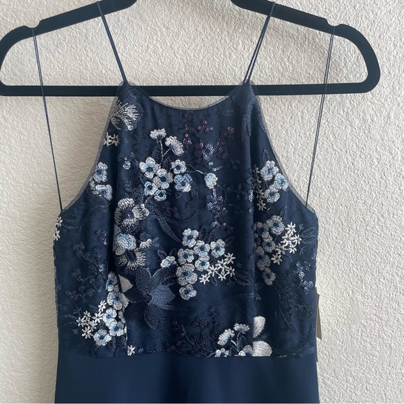 NWT Aidan Mattox Women's Embroidered Sequin High Low Gown - Picture 4 of 9